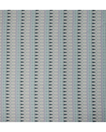 Slate Grey Paisley Striped Printed Cotton Satin Fabric Smooth Finish Premium Apparel Textile 110 Cms India Origin-D27523 - Regal Fabrics
