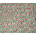Sage Green Floral Printed Cotton Satin Fabric Soft Smooth Lustrous Apparel Craft Textile 110 Cms Wide India Origin-D27515 - Regal Fabrics