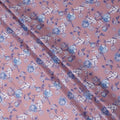 Dusty Rose Floral Printed Cotton Satin Fabric Soft Smooth Lustrous Apparel Craft Textile 110 Cms Wide India Origin-D27514 - Regal Fabrics