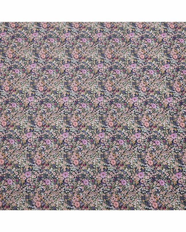 Green Multicolor Garden Floral Print Cotton Lawn Fabric 110 Cms Width Japan-D24979