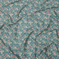 Teal Green Multicolor Floral Print Cotton Lawn Fabric 110 Cms Width Japan-D24978