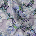 Lavender Floral Printed Cotton Satin Fabric Soft Smooth Lustrous Apparel Textile 110 Cms Wide India Origin-D27517 - Regal Fabrics