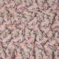 Cream Floral Printed Cotton Satin Fabric Soft Smooth Lustrous Apparel Textile 110 Cms Wide India Origin-D27518 - Regal Fabrics