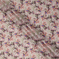 Cream Floral Printed Cotton Satin Fabric Soft Smooth Lustrous Apparel Textile 110 Cms Wide India Origin-D27518 - Regal Fabrics