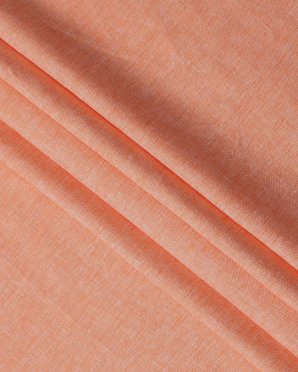 قماش كتان نقي فاخر بلون الخوخ، تصميم سادة، 60 ليا، عرض 150 سم، الهند - D25551