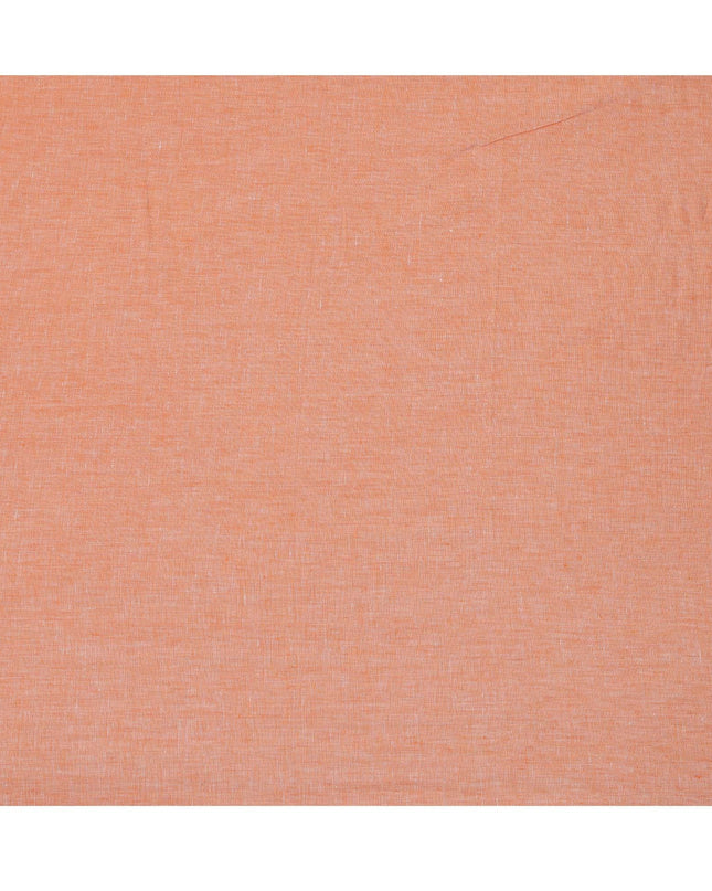 Peach Premium Pure Linen Fabric 60 Lea Plain Solid Design, 150 Cms Width, India-D25551
