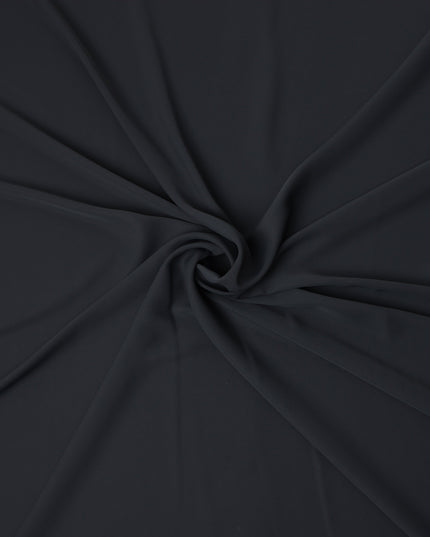 Deep Black Stretchable Crepe Fabric 150cm Indonesia