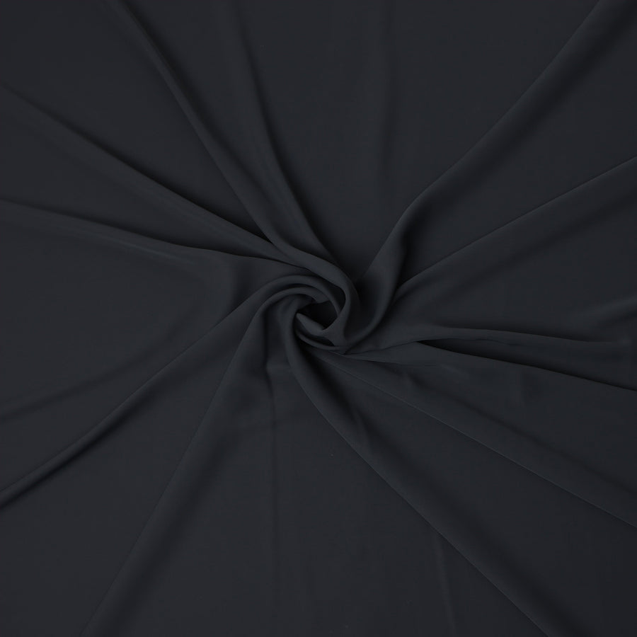 Deep Black Stretchable Crepe Fabric 150cm Indonesia