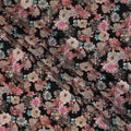 Black Bouquet Floral Printed Viscose Crepe 110cm