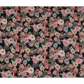 Black Bouquet Floral Printed Viscose Crepe 110cm