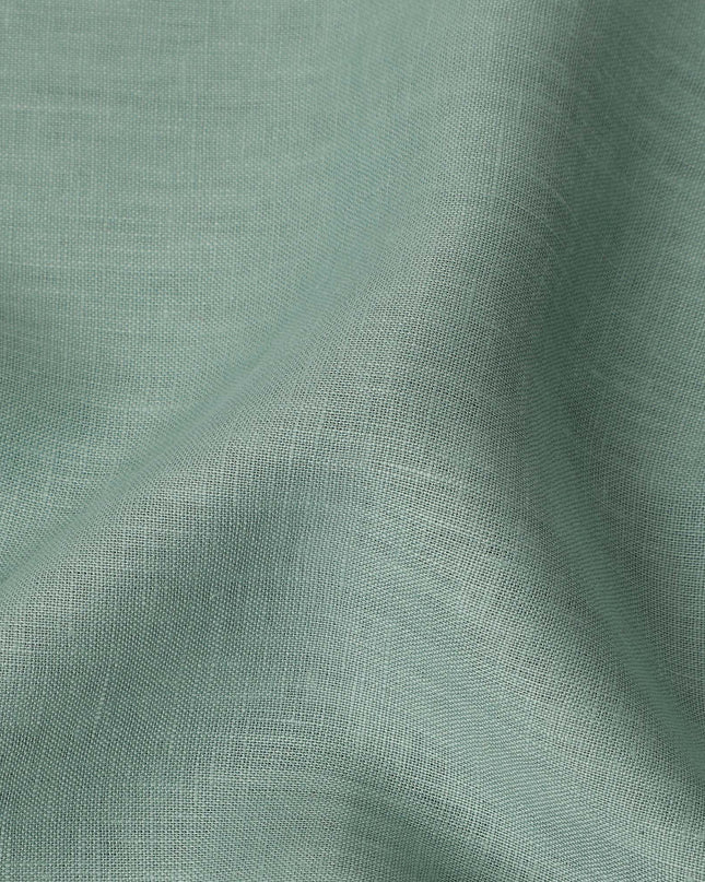 Sage Green Solid Plain Pure Linen Fabric Soft Breathable Lightweight Natural Linen Cloth for Apparel Sewing Craft Dressmaking Material 150 Cms Width Premium Quality Indian Origin Linen Fabric-D28469