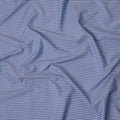 Sky Blue and Navy Striped Italian 100% Cotton Shirting Fabric, 150 Cms, Italy-D24938