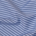 Sky Blue and Navy Striped Italian 100% Cotton Shirting Fabric, 150 Cms, Italy-D24938