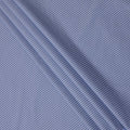 Sky Blue and Navy Striped Italian 100% Cotton Shirting Fabric, 150 Cms, Italy-D24938