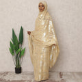 Beige Korean Silk Chiffon Thobe with Metallic Lurex Texture, 4.5 Mtrs Length, Width 140 Cms, South Korea-D24401