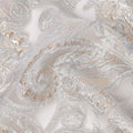 Ice Grey synthetic Brocade Fabric with champagne and silver paisley jacquard, 140 Cms Width, Turkey-D25281