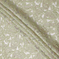 Mint Green synthetic Brocade Fabric with champagne paisley jacquard and sequin accents, 140 Cms Width, Turkey-D25282