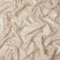 Champagne Beige synthetic Brocade Fabric with tonal abstract block jacquard, 140 Cms Width, Turkey-D25279