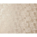 Champagne Beige synthetic Brocade Fabric with tonal abstract block jacquard, 140 Cms Width, Turkey-D25279