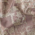 Dusty Rose synthetic Brocade Fabric with silver abstract block jacquard, 140 Cms Width, Turkey-D25283