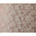 Dusty Rose synthetic Brocade Fabric with silver abstract block jacquard, 140 Cms Width, Turkey-D25283