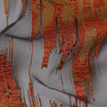 Burnt Orange synthetic Brocade Fabric with copper, black and grey jacquard, 140 Cms Width, Turkey-D25275