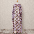 Lilac Rose Printed Somali Cotton Voile Dirac Fabric, 3.5 Mtrs, Width 140 Cms, Made in India-D24502
