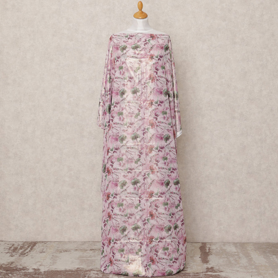 قماش ديراك من القطن الصومالي الفوال بنقشة زهور وردية، 3.5 متر، عرض 140 سم، صنع في الهند - D24501