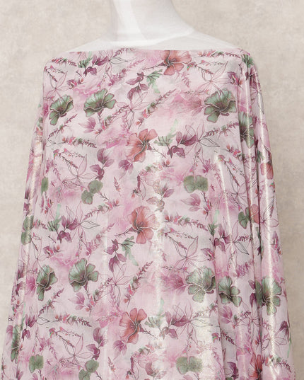 قماش ديراك من القطن الصومالي الفوال بنقشة زهور وردية، 3.5 متر، عرض 140 سم، صنع في الهند - D24501