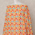 Light Peach Multicolor Polka Dot Somali Cotton Voile Dirac Fabric, 3.5 Mtrs, Width 140 Cms, Made in India-D24519