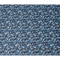 Navy Dark Blue Leaf Cotton Voile Fabric 110cm