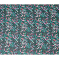 Dark Teal Green Leaf Cotton Voile Fabric 110cm