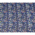 Indigo Navy Blue Leaf Cotton Voile Fabric 110cm