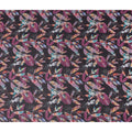 Dark Charcoal Black Leaf Cotton Voile Fabric 110cm