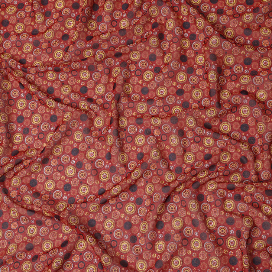 Burgundy Dark Red Dot Cotton Voile Fabric 110cm