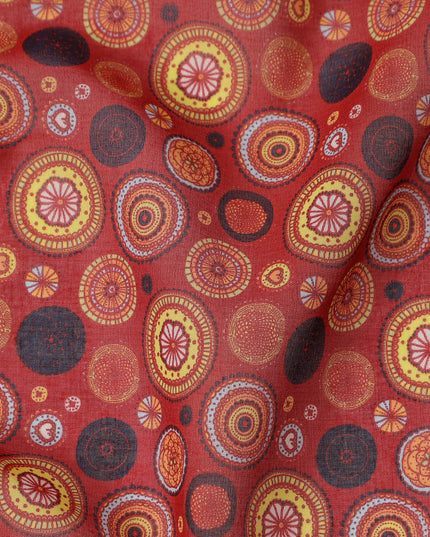 Burgundy Dark Red Dot Cotton Voile Fabric 110cm