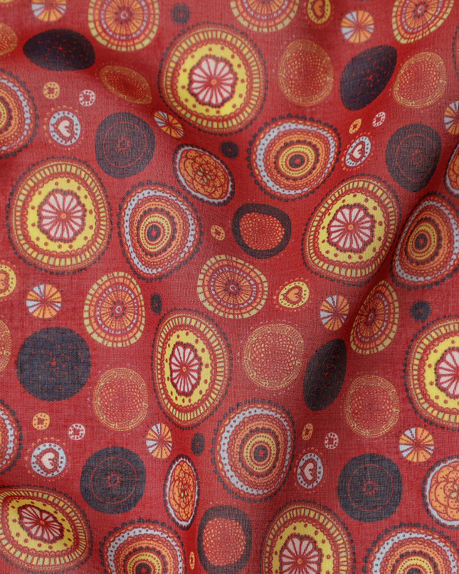 Burgundy Dark Red Dot Cotton Voile Fabric 110cm