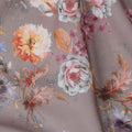 Warm Taupe Brown Floral Cotton Voile Fabric 110cm