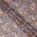 Warm Taupe Brown Floral Cotton Voile Fabric 110cm