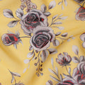Bright Sunshine Yellow Floral Cotton Voile Fabric 110cm