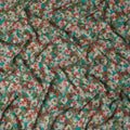Blue Floral Viscose Crepe Fabric 110cm