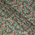 Blue Floral Viscose Crepe Fabric 110cm