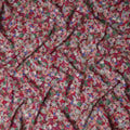Red Floral Viscose Crepe Fabric 110cm