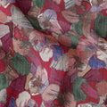 Red Floral Viscose Crepe Fabric 110cm