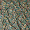 Green Floral Viscose Crepe Fabric 110cm