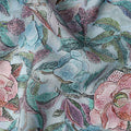 Green Floral Viscose Crepe Fabric 110cm