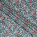 Green Floral Viscose Crepe Fabric 110cm