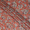 Orange Floral Viscose Crepe Fabric 110cm