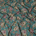 Green Floral Viscose Crepe Fabric 110cm