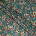 Green Floral Viscose Crepe Fabric 110cm